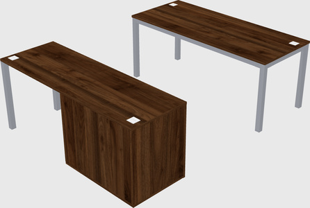 Parallel desk + cabinet