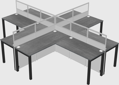Shared l-shaped cubicles