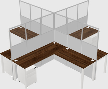 Shared l-shaped cubicles