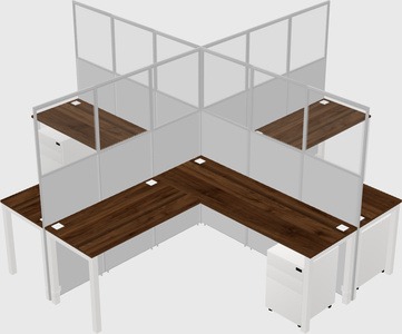 Shared l-shaped cubicles