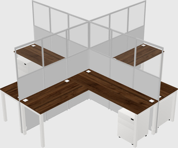 Shared l-shaped cubicles