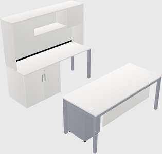 Parallel desk + cabinet