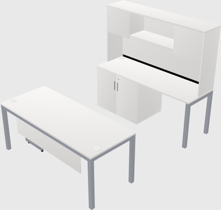Parallel desk + cabinet