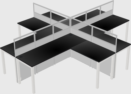 Shared l-shaped cubicles