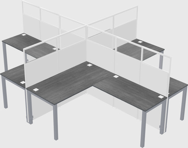 Shared l-shaped cubicles