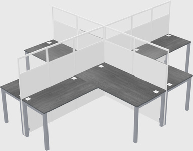 Shared l-shaped cubicles