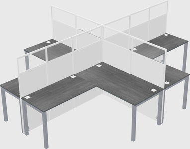 Shared l-shaped cubicles