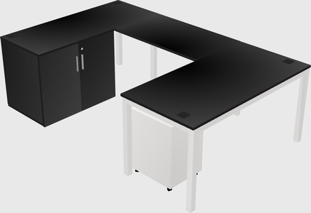 Bureau + armoire en u