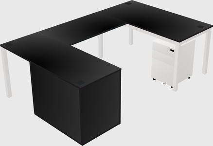 Bureau + armoire en u