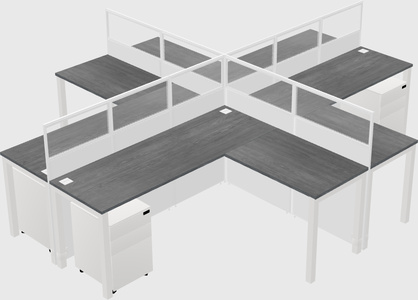 Shared l-shaped cubicles