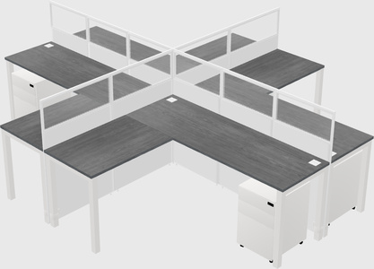Shared l-shaped cubicles