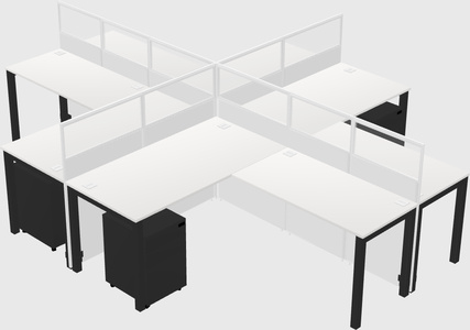 Shared l-shaped cubicles