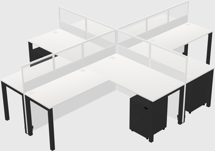 Shared l-shaped cubicles