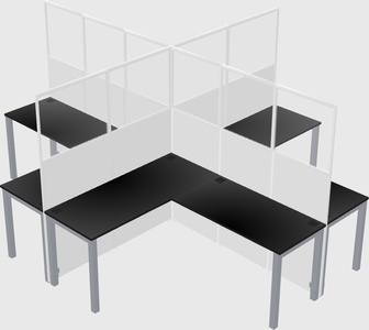 Shared l-shaped cubicles