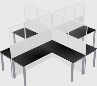 Shared l-shaped cubicles