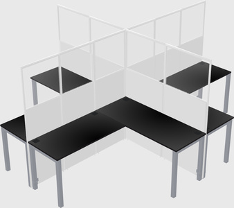 Shared l-shaped cubicles