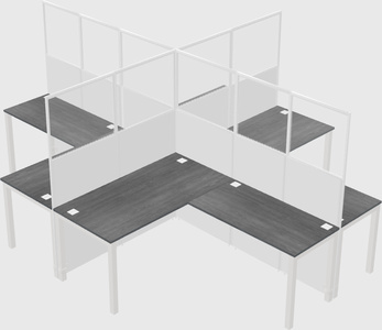 Shared l-shaped cubicles