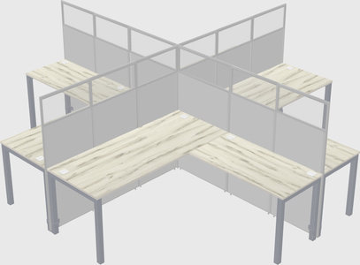 Shared l-shaped cubicles