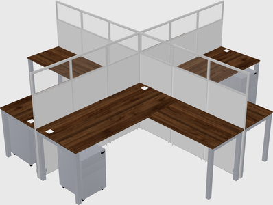 Shared l-shaped cubicles