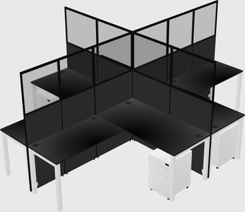 Shared l-shaped cubicles