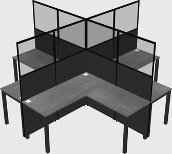 Shared l-shaped cubicles