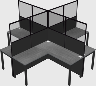 Shared l-shaped cubicles