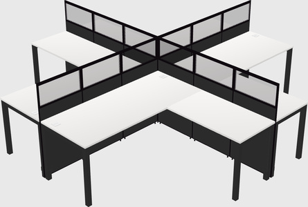 Shared l-shaped cubicles