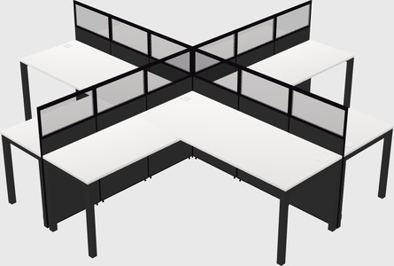 Shared l-shaped cubicles