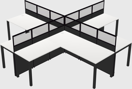 Shared l-shaped cubicles