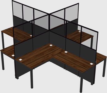 Shared l-shaped cubicles