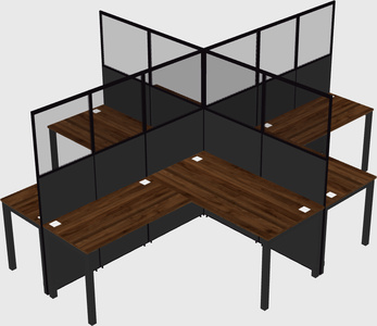 Shared l-shaped cubicles