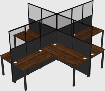 Shared l-shaped cubicles
