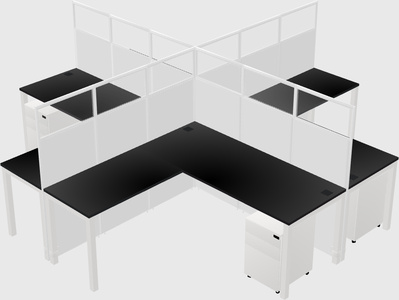 Shared l-shaped cubicles