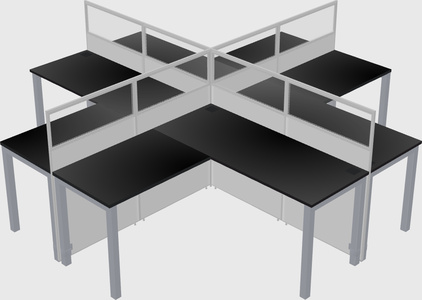 Shared l-shaped cubicles