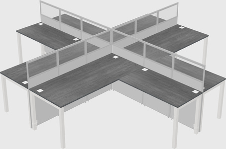 Shared l-shaped cubicles