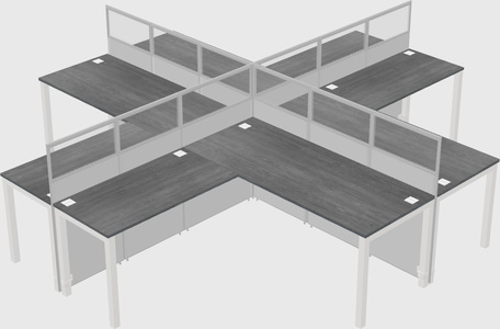 Shared l-shaped cubicles