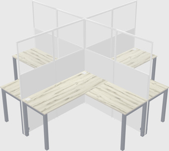 Shared l-shaped cubicles