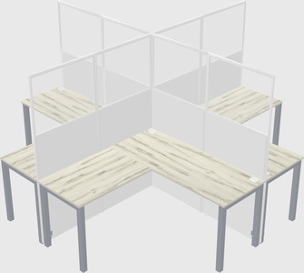 Shared l-shaped cubicles