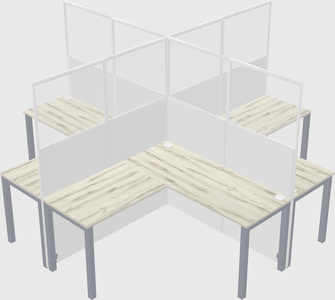 Shared l-shaped cubicles