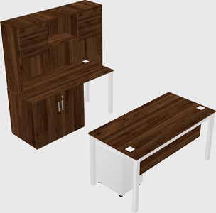 Parallel desk + cabinet