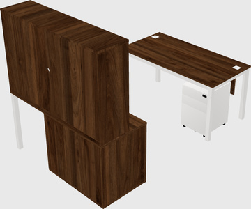 Parallel desk + cabinet