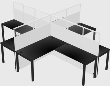 Shared l-shaped cubicles