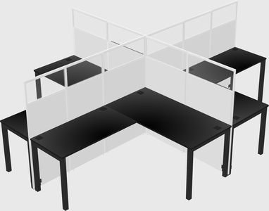 Shared l-shaped cubicles
