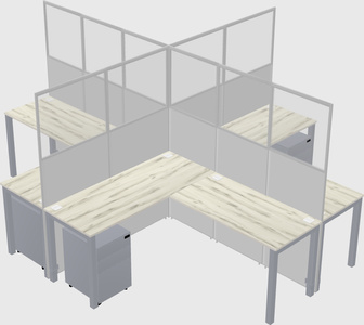 Shared l-shaped cubicles