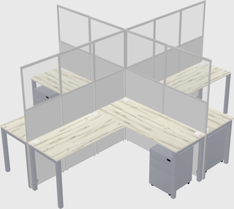 Shared l-shaped cubicles
