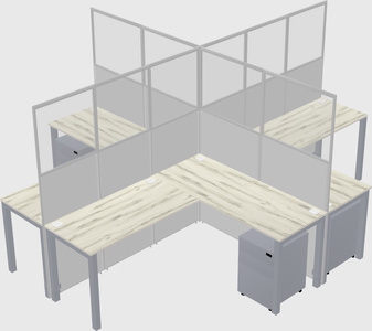 Shared l-shaped cubicles