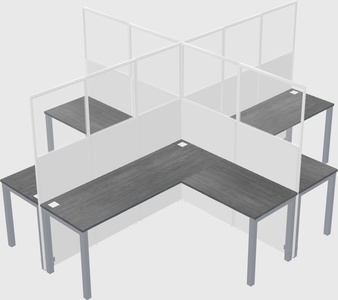 Shared l-shaped cubicles