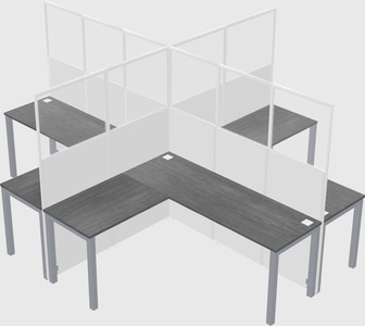 Shared l-shaped cubicles