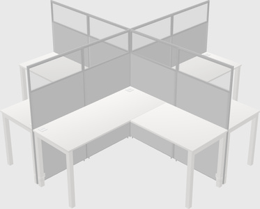 Shared l-shaped cubicles