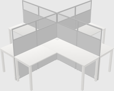 Shared l-shaped cubicles